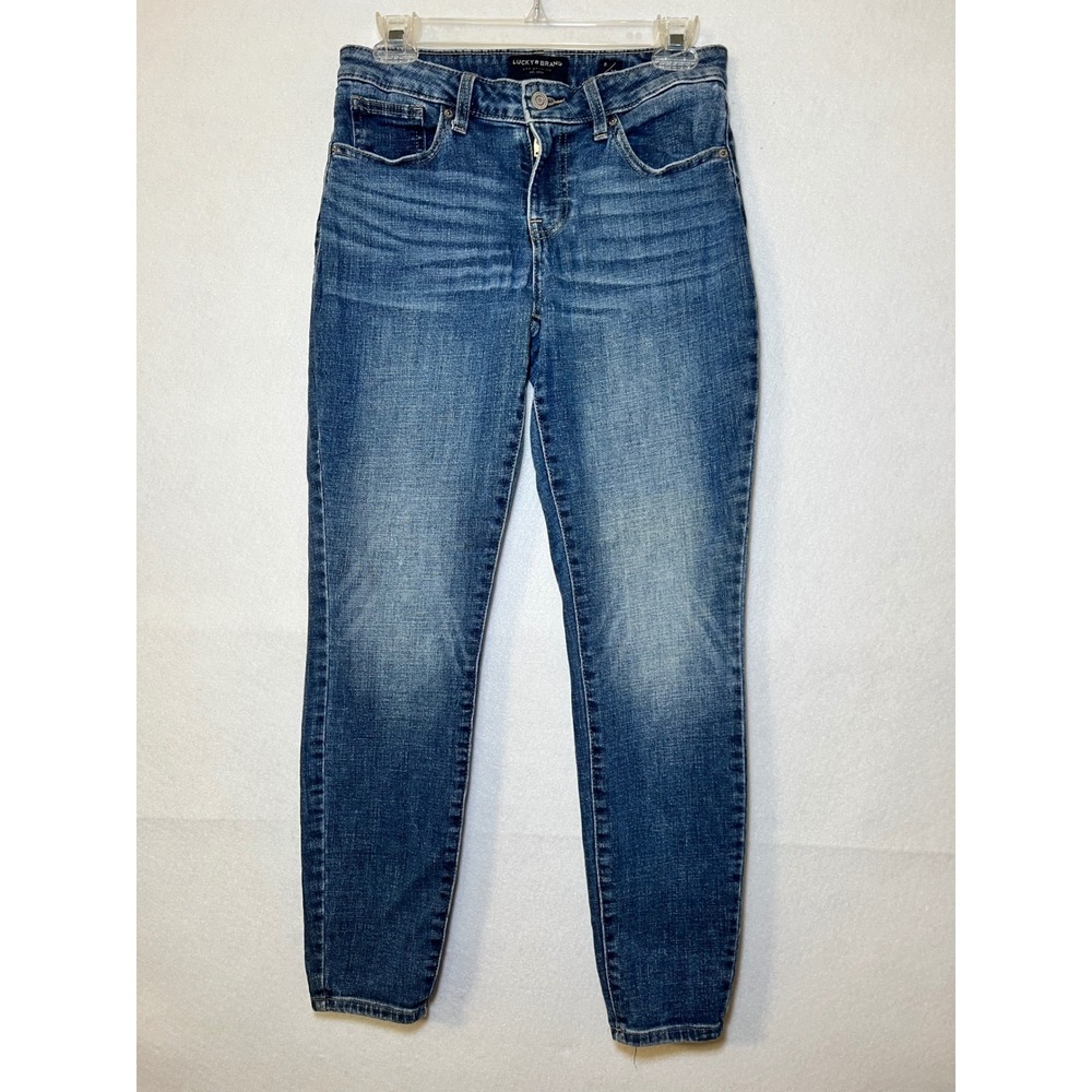 Lucky Brand Lolita Skinny Whiskering Jean Low Rise Med Wash Denim Women 8/29 Reg